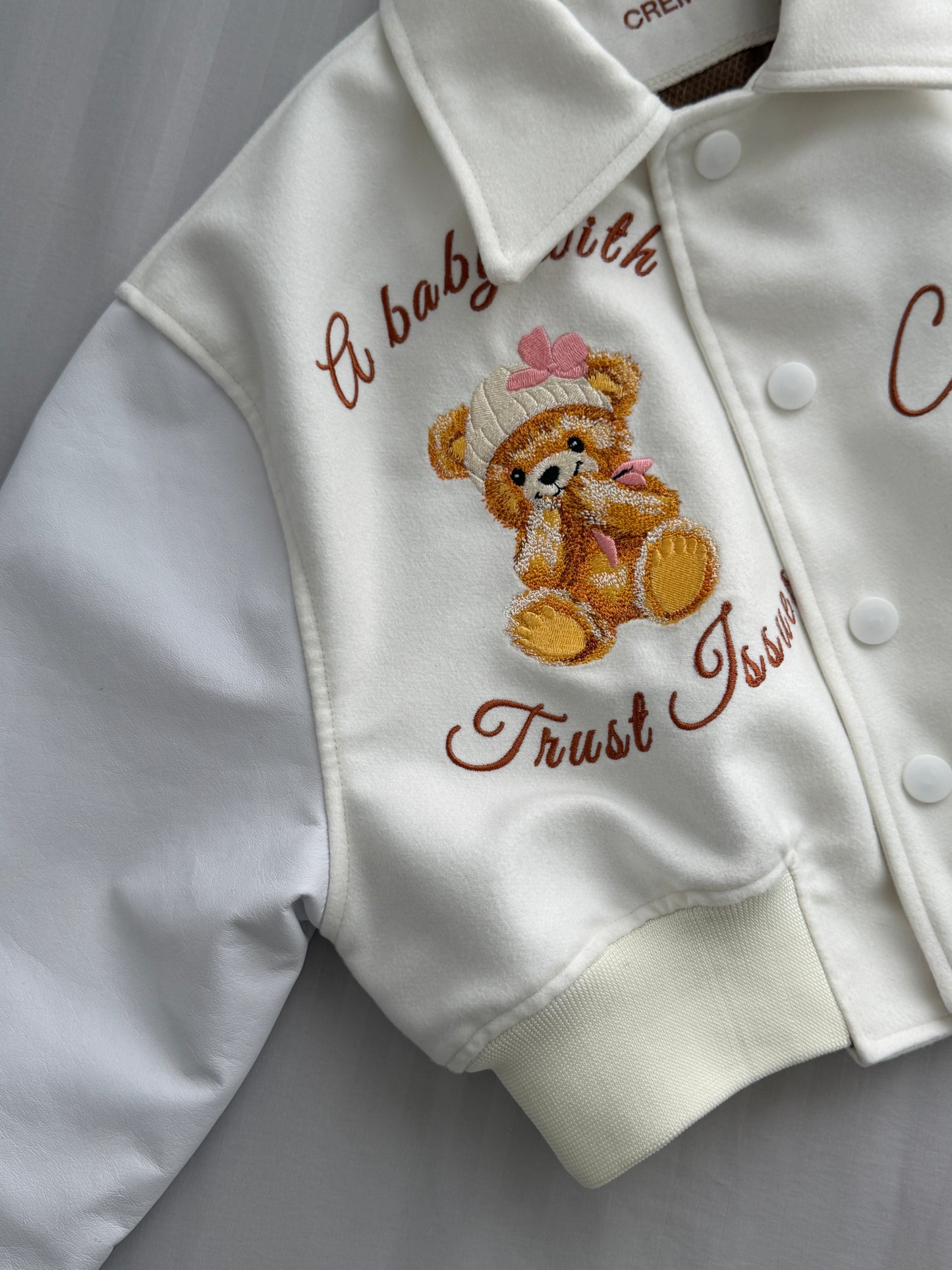 Cropped Varsity Jacket "Trust Issues"