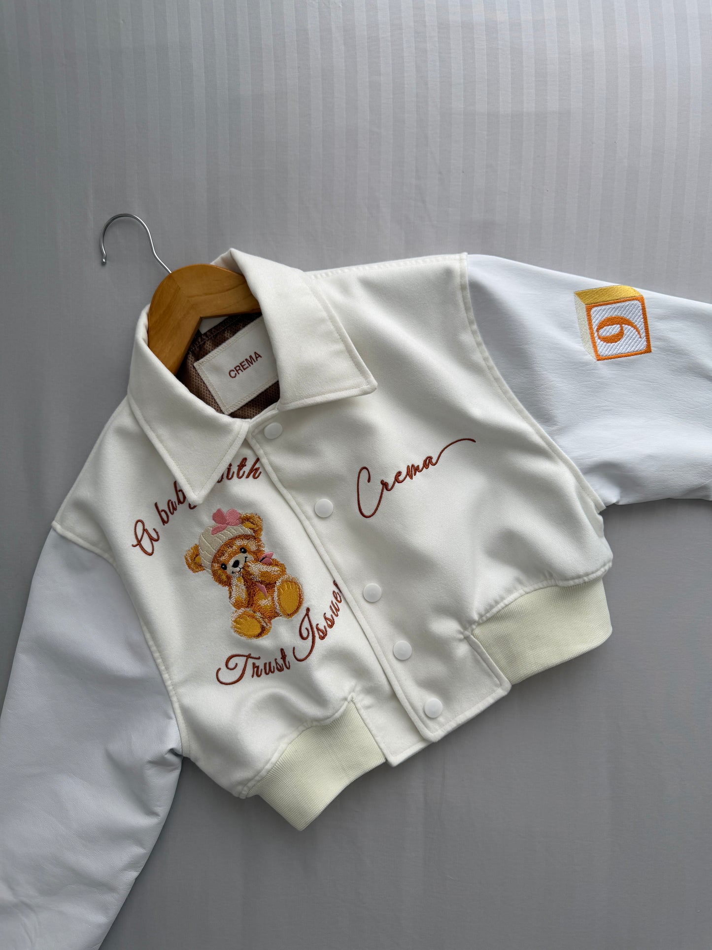 Cropped Varsity Jacket "Trust Issues"